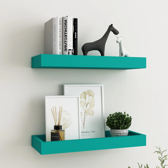 vidaXL Loggia seinähyllyt 2 kpl sininen 40x15x4 cm MDF