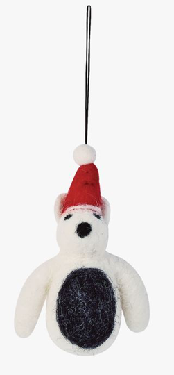Santa bear joulukuusenkoriste moniväri