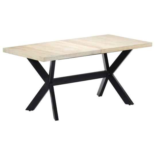 vidaXL Ruokapöytä valkoinen 160x80x75 cm mangopuu