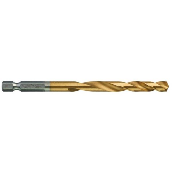 Milwaukee SHOCKWAVE Red Hex HSS-G TIN Metalliporanterä 1 kpl:n pakkaus 7 mm