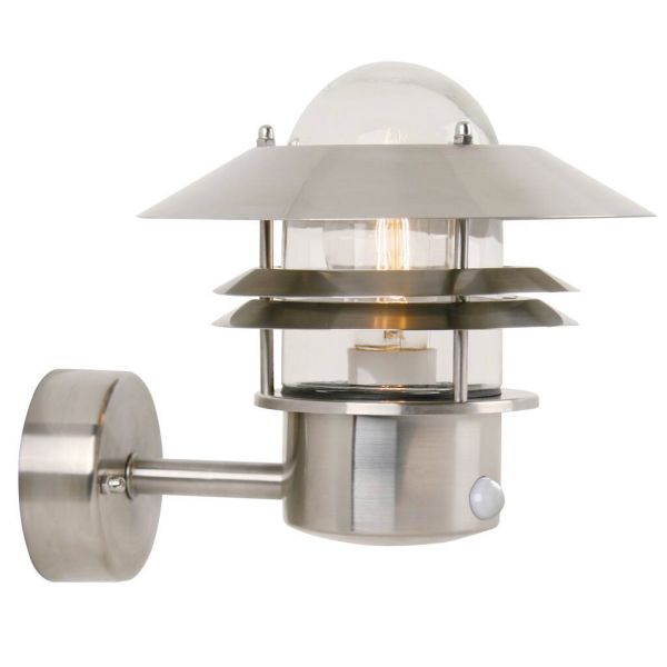 Nordlux BLOKHUS 25031034 Seinävalaisin anturi, E27, 60W, IP54 Ruostumaton