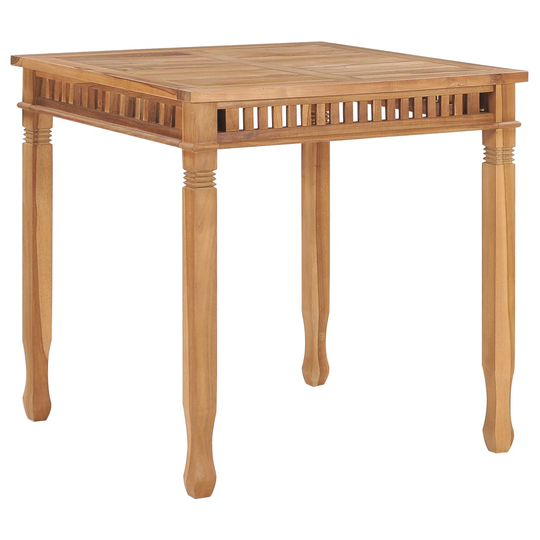 vidaXL Puutarhan ruokapöytä 80x80x80 cm täysi tiikki