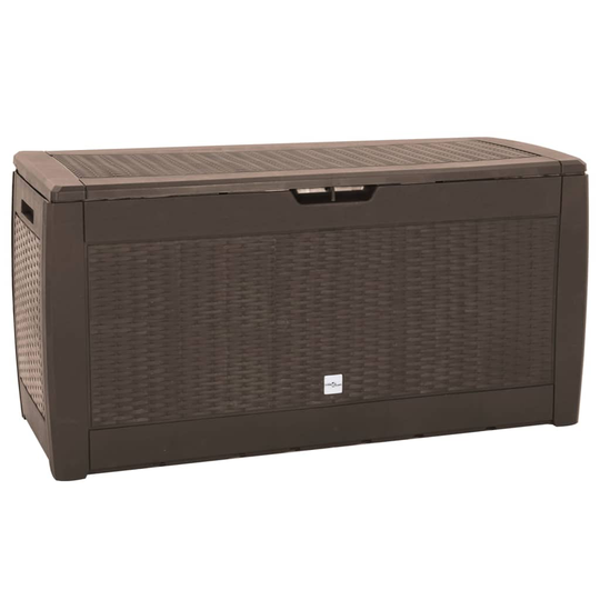 vidaXL Puutarhan varastoarkku ruskea 119x48x60 cm polypropeeni