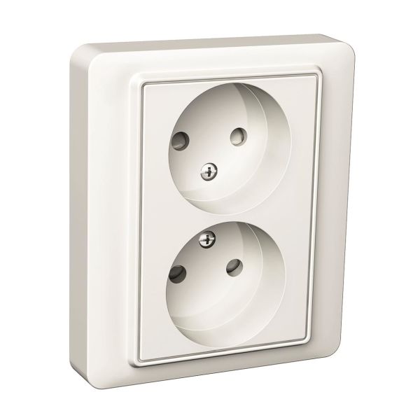 Schneider Electric Exxact Basic Seinäpistorasia 2-osainen, maadoittamaton, valkoinen