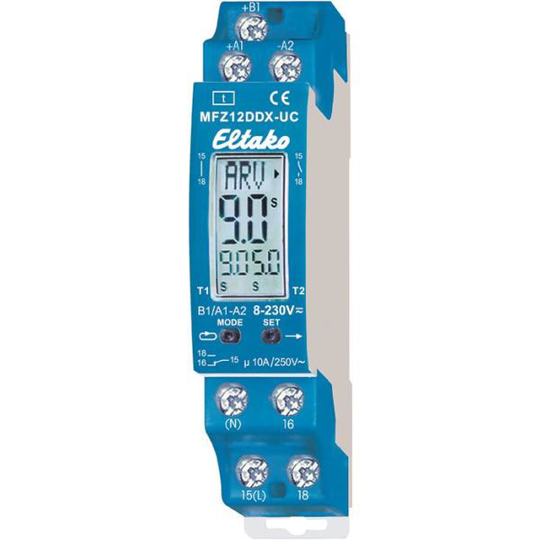 Eltako MFZ12DDX-UC Aikarele digitaalinen, 1 vaihto, 10 A, 250 V (AC)