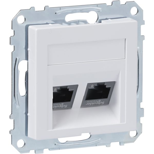 Schneider Electric Exxact 2xC6 UTP Modulaarinen pistorasia 2 liitäntää Käännetty