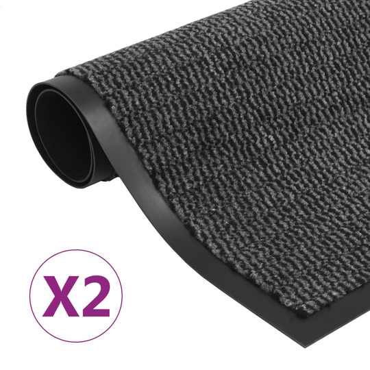 vidaXL Kuramatot 2 kpl suorakulmainen nukkapinta 40x60 cm antrasiitti
