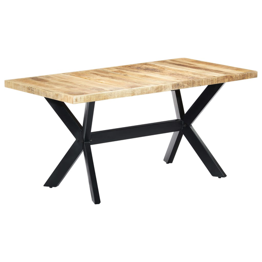 vidaXL Ruokapöytä 160x80x75 cm karkea mangopuu