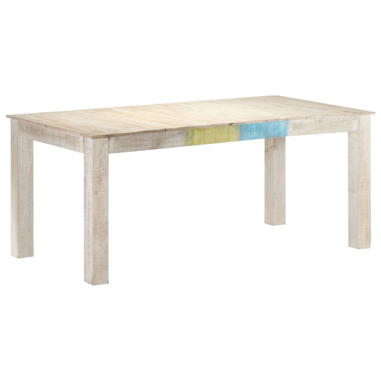 vidaXL Ruokapöytä valkoinen 180x90x76 cm täysi mangopuu