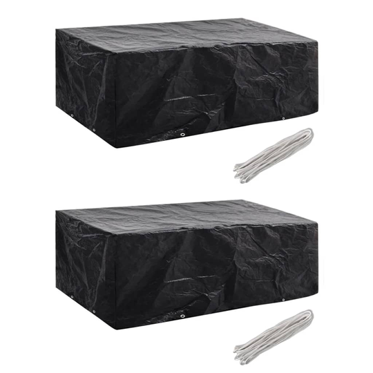 vidaXL Puutarhakalusteiden suojat 2 kpl 8 purjerengasta 200x160x70 cm