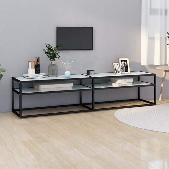 vidaXL TV-taso valkoinen marmori 180x40x40,5 cm karkaistu lasi