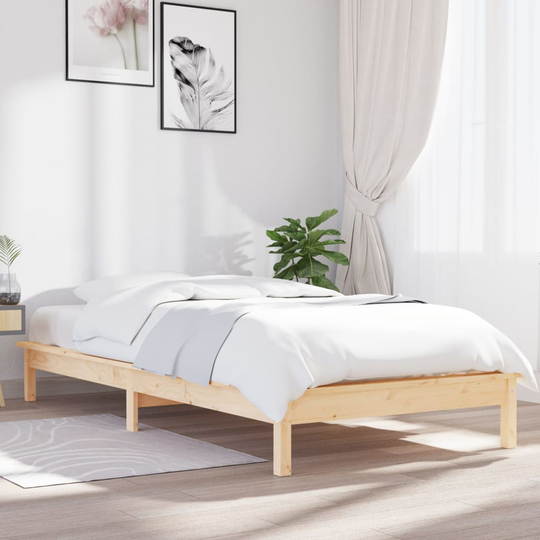 vidaXL Sängynrunko 90x190 cm täysi mänty 3FT Single