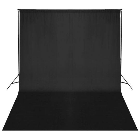vidaXL Taustakankaan tukijärjestelmä 500x300 cm musta