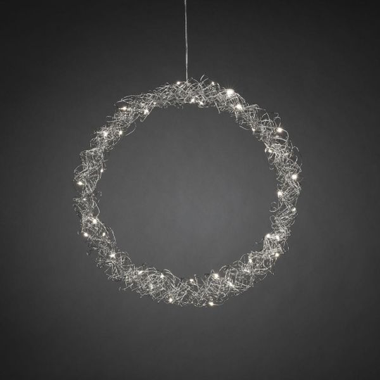 Konstsmide 1789-303 Valokranssi 45 cm, LED hopea
