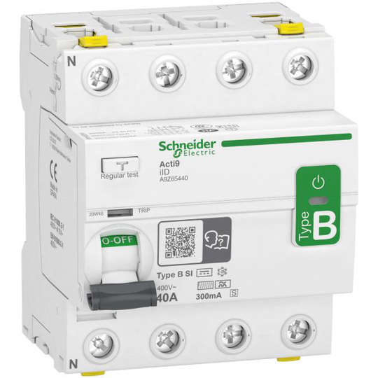 Schneider Electric Acti9 iID Vikavirtasuoja B-SI, 4-napainen 40 A, 300 mA (S)