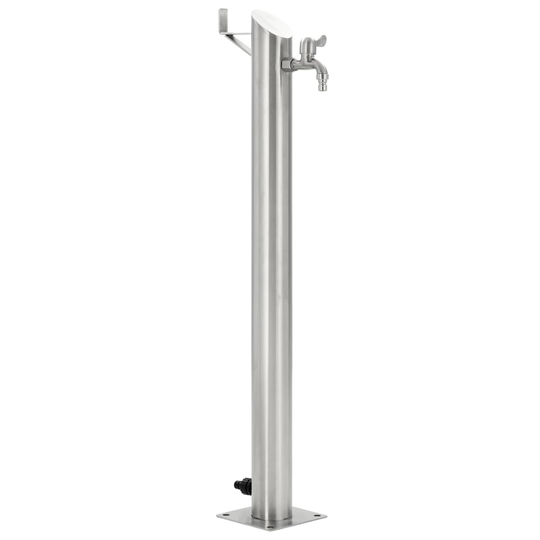 vidaXL Puutarhan hanapylväs pyöreä ruostumaton teräs 95 cm