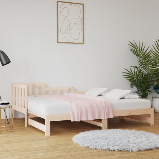 vidaXL Sohvasänky ulosvedettävä 2x (90x200) cm täysi mänty