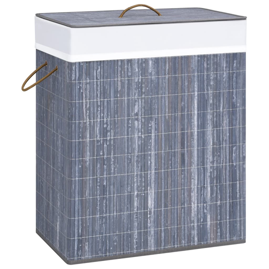 vidaXL Bambu pyykkikori harmaa 100 l