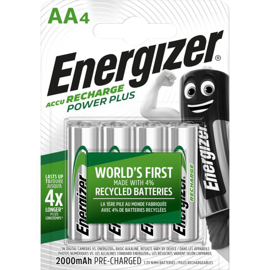 Energizer Recharge Power Plus Akku ladattava, AA, 1,2 V, 4 kpl
