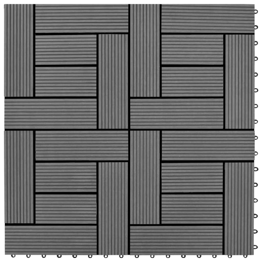 vidaXL Harmaa 30 x 30 cm Terassilaatta WPC 1 Neliömetri 11 kpl