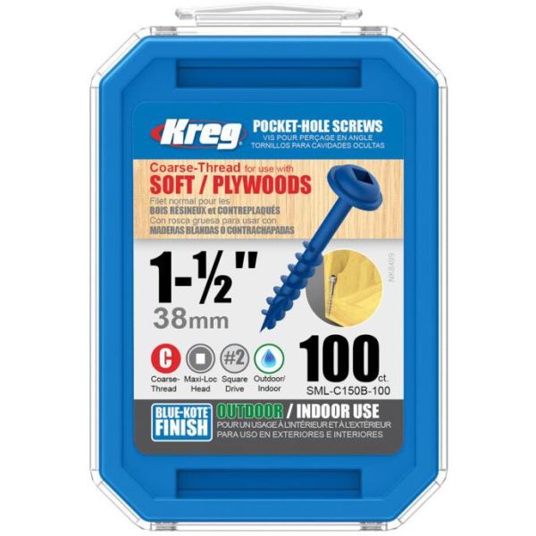 Kreg SML-C150B-100 Ruuvi 38 mm 100 kpl:n pakkaus