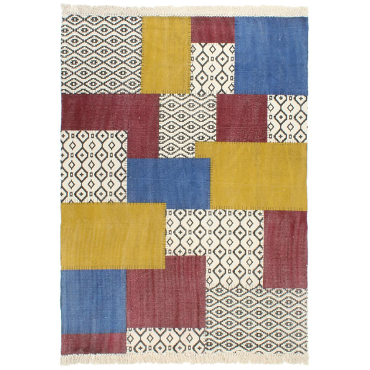 vidaXL Käsin kudottu Kelim matto puuvilla 160x230 cm monivärinen