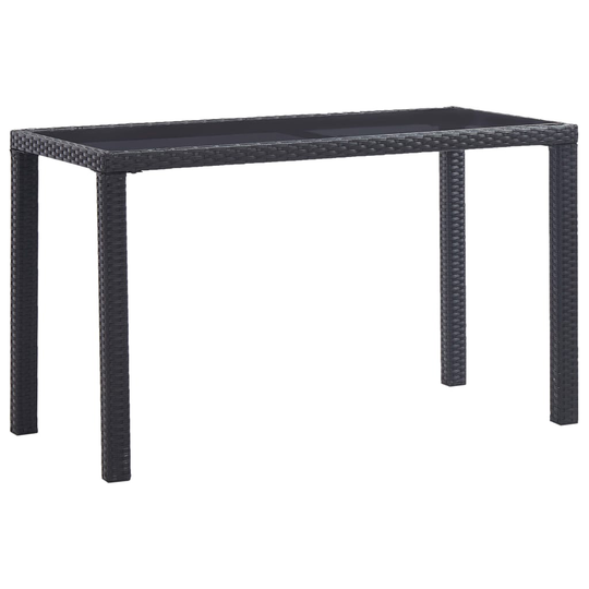 vidaXL Puutarhapöytä musta 123x60x74 cm polyrottinki