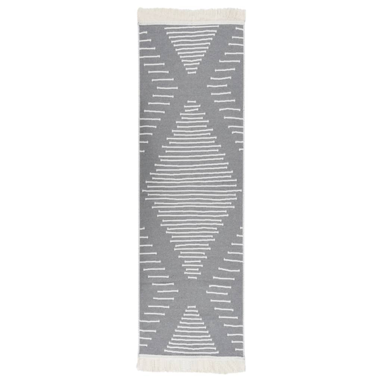 vidaXL Matto tummanharmaa 80x300 cm puuvilla