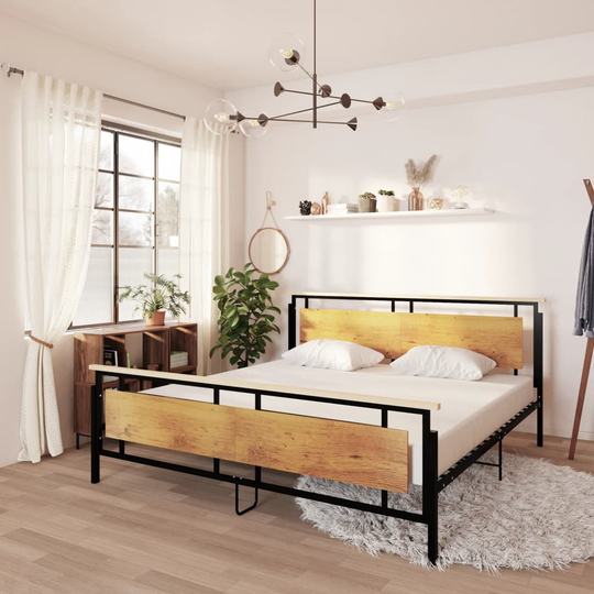 vidaXL Sängynrunko metalli 200x200 cm