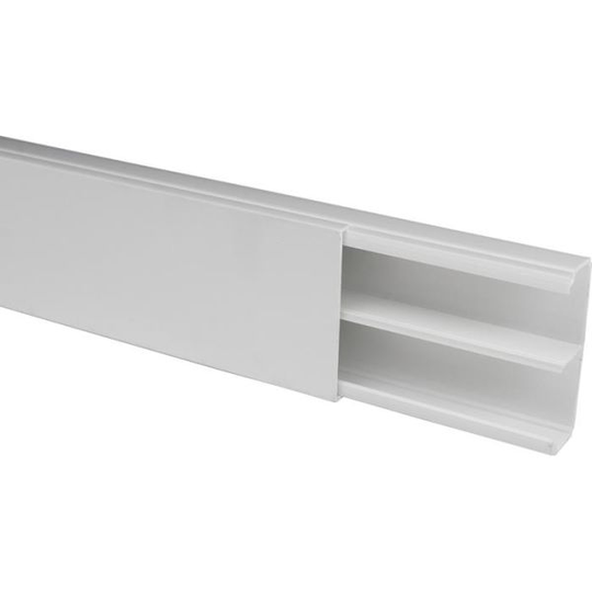 Plasfix 3604-2G Kaapelikanava ruuvikiinnitys, kannellinen, 2 m 53 x 20 mm, valkoinen