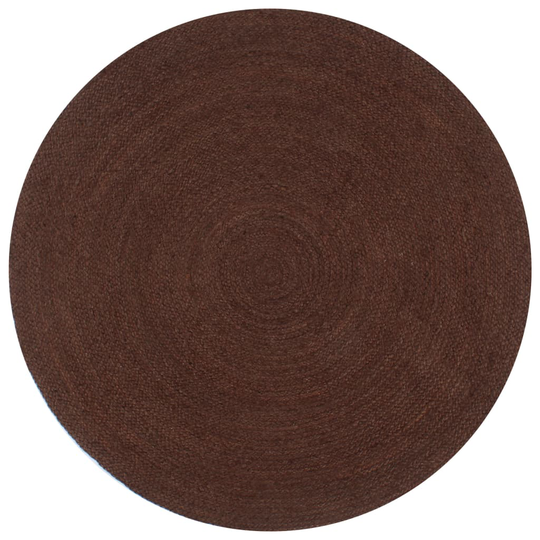 vidaXL Käsintehty pyöreä juuttimatto 90 cm ruskea