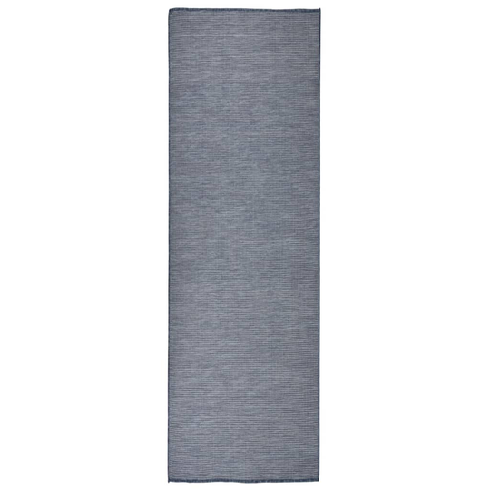 vidaXL Ulkomatto Flatweave 80x250 cm sininen