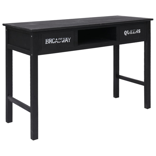 vidaXL Sivupöytä musta 110x45x76 cm puu
