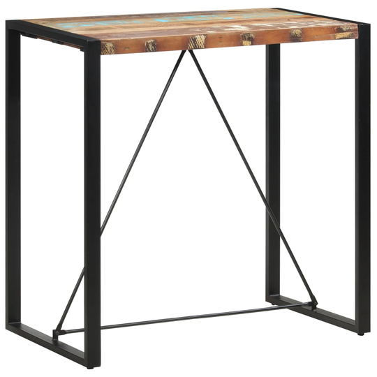 vidaXL Baaripöytä 110x60x110 cm täysi kierrätetty puu