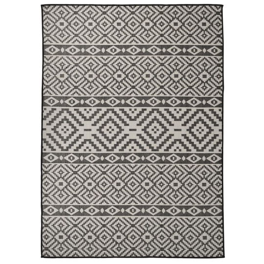 vidaXL Ulkomatto Flatweave 200x280 cm mustat raidat