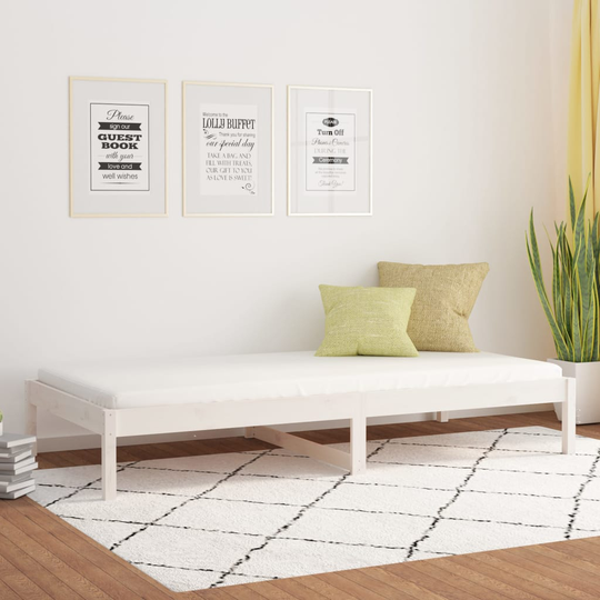 vidaXL Sohvasänky valkoinen 90x190 cm 3FT Single täysi mänty