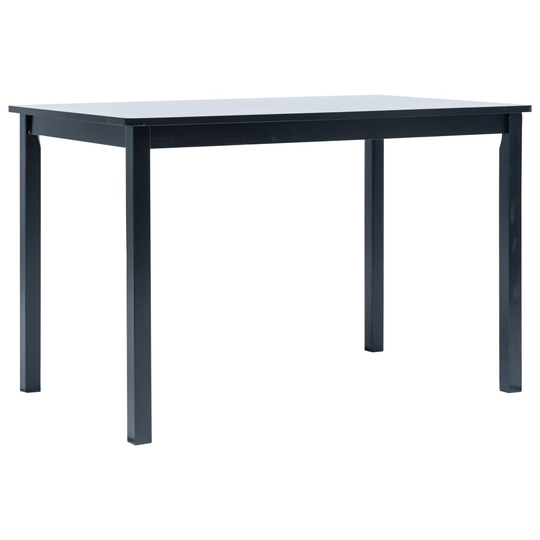 vidaXL Ruokapöytä musta 114x71x75 cm kumipuu
