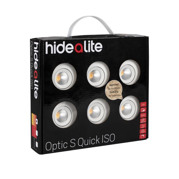 Hide-a-Lite DL Optic S Quick Alasvalo 6-pakkaus, valkoinen Tune