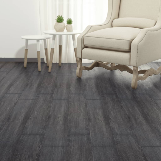 vidaXL Itsekiinnittyvät PVC-lattialankut 5,21 m² 2 mm mustavalkoinen