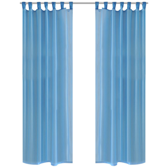 vidaXL Turkoosit Sheer Verhot 140 x 225 cm 2 kpl