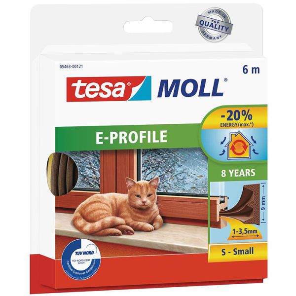 Tesa E-list 05463-00121-00 Kuminen tiivistenauha EPDM, 6 m, 9 mm x 4 mm