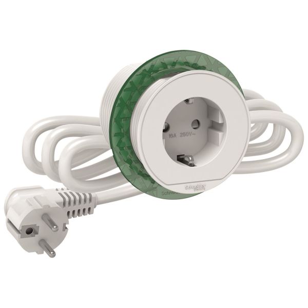 Schneider Electric XS Unica Pöytäyksikkö piiloasennus, 60 mm valkoinen