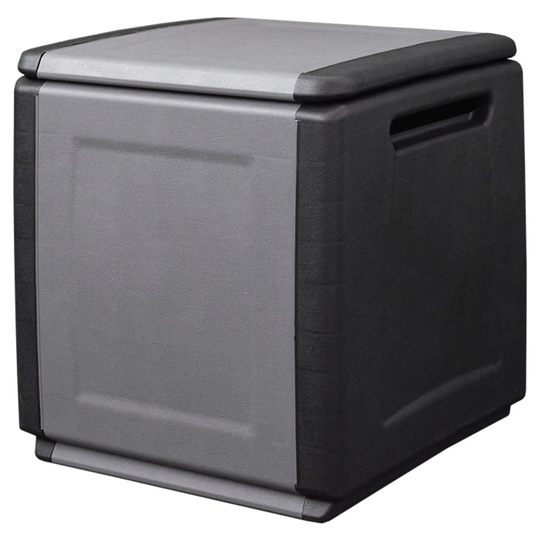 vidaXL Puutarhan säilytyslaatikko 54x53x57 cm 130 l harmaa ja musta