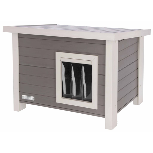 Kerbl ECO kissantalo Eli 57x45x43 cm harmaa ja valkoinen