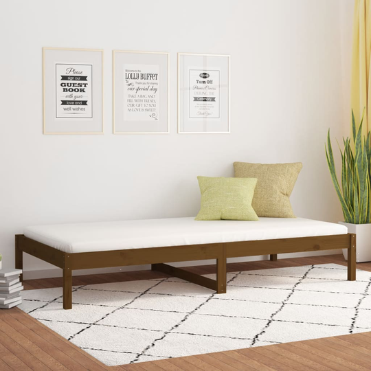 vidaXL Sohvasänky hunajanruskea 90x200 cm täysi mänty