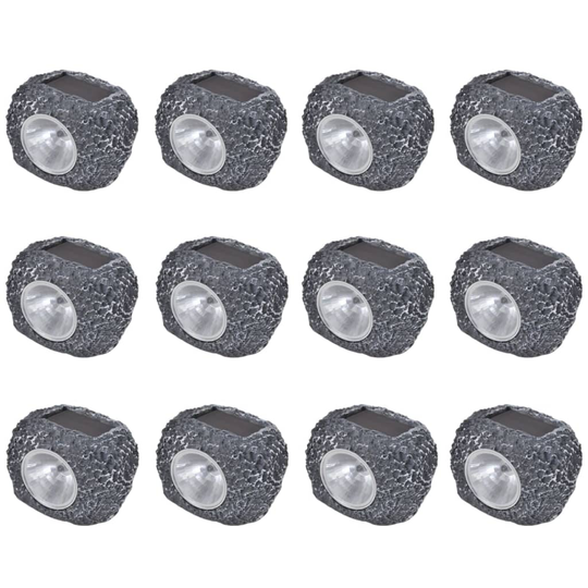 vidaXL Ulkotilan Aurinkoenergia LED Spottivalo Kiven Muotoinen 12 kpl