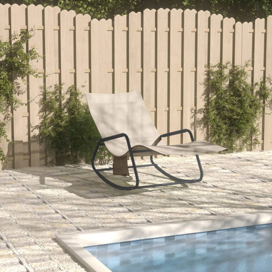 vidaXL Aurinkotuoli teräs ja Textilene kerma