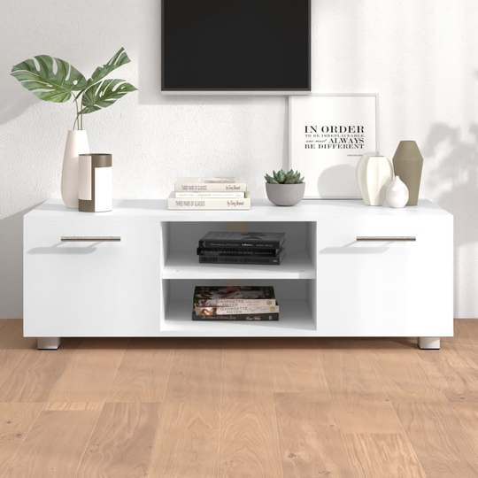 vidaXL TV-taso valkoinen 110x40x35 cm tekninen puu