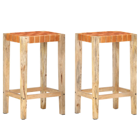 vidaXL Baarijakkarat 2 kpl ruskea aito nahka 75 cm