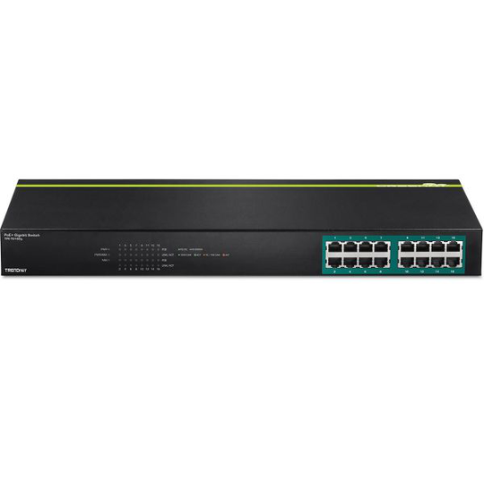 TRENDnet TPE-TG160G Kytkin tuulettimeton, metalli 16 porttia